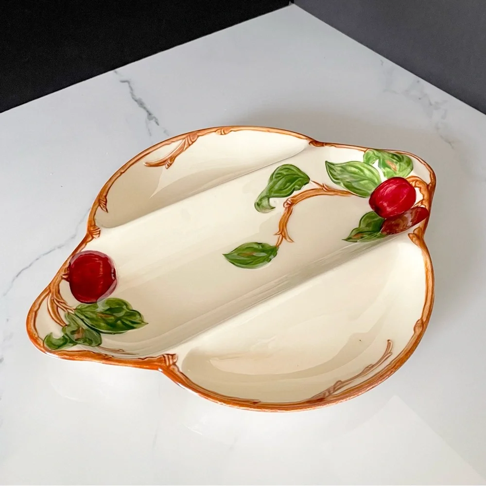 Divided Relish Serving Platter - Apple by Franciscan (read description)